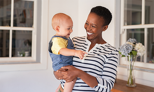 black mom with adoptive child